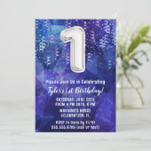 ボーイブルーホワイト誕生日 招待状 (スタンド正面)