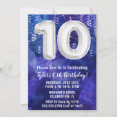 ボーイブルーホワイト10誕生日 招待状 (正面)