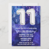 ボーイブルーホワイト11誕生日 招待状 (正面)