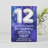 ボーイブルーホワイト12誕生日 招待状 (スタンド正面)