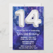 ボーイブルーホワイト14誕生日 招待状 (正面)