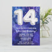 ボーイブルーホワイト14誕生日 招待状 (スタンド正面)