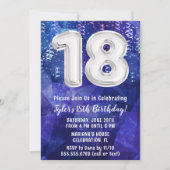 ボーイブルーホワイト18誕生日 招待状 (正面)