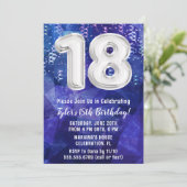 ボーイブルーホワイト18誕生日 招待状 (スタンド正面)