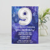 ボーイブルーホワイト9誕生日 招待状 (スタンド正面)