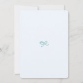 ボーイブルーボウファンキーハンド引き赤ちゃんシャワー 招待状 (裏面)