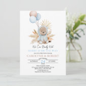 ボーイブルーボーホテディベア真夏待ちベビーシャワー 招待状 (スタンド正面)