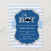 ボーイブルームスタッシュシェブロンベイビーシャワー招待状 招待状 (正面/裏面)
