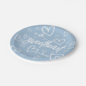 ボーイブルーモダンミニマルベビーシャワー ペーパープレート (アングル)