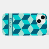 ボーイブルー建物タンブリングブロック名 Case-Mate iPhoneケース (裏面 (横))