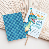 ボーイブルー恐竜の誕生日パーティーの招待状 招待状