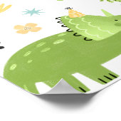 ボーイブルー恐竜の誕生日パーティーへようこそ ポスター (角)