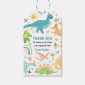 ボーイブルー恐竜の誕生日パーティー ギフトタグ (正面)