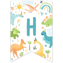 ボーイブルー恐竜バースデーパーティーパーティー バンティングフラッグ