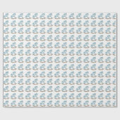 ボーイブルー揺動馬ベビーギフトラッピング紙 ラッピングペーパー (フラット)