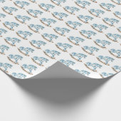 ボーイブルー揺動馬ベビーギフトラッピング紙 ラッピングペーパー (角)
