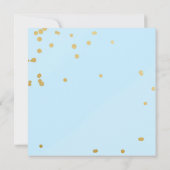 ボーイブルー&金ゴールドベイビーシャワー招待状 招待状 (裏面)