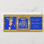ボーイプリンスの途中のブルー王室の金ゴールドブロンド少年 招待状 (正面)