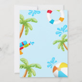 ボーイプールパーティーウォータースライド誕生日招待状 招待状 (裏面)