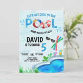 ボーイプールパーティー誕生日バイザプクールールサマー 招待状 (スタンド正面)