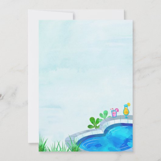 ボーイプールパーティー誕生日バイザプクールールサマー 招待状 (裏面)