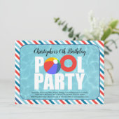 ボーイプールパーティー誕生日パーティーの招待 サンキューカード (スタンド正面)