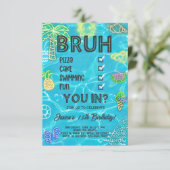 ボーイプールビーチ誕生日、ネオングロー、あなたを打つ。 招待状 (スタンド正面)