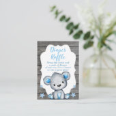 ボーイベアおむつラッフルチケットテディシャワー エンクロージャーカード (スタンド正面)