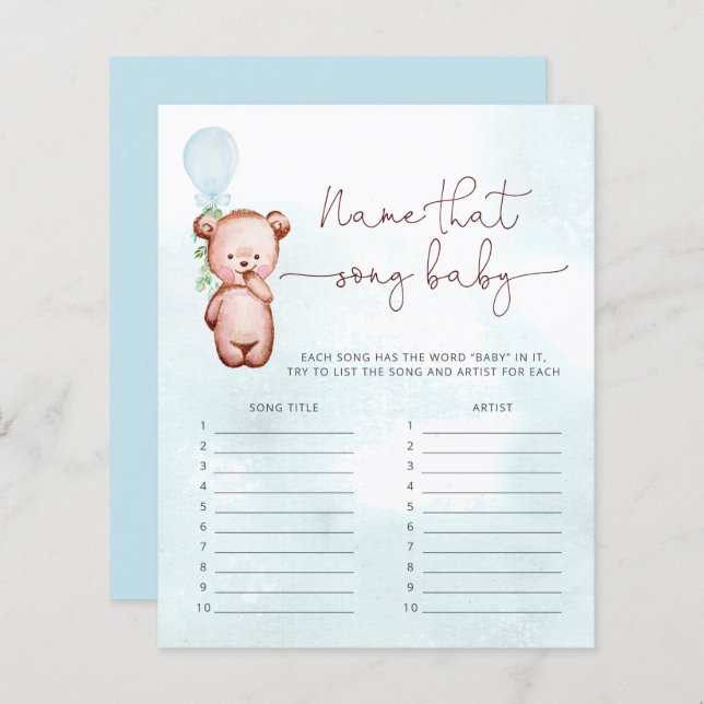 ボーイベアバルーンそのソングゲーム (正面/裏面)