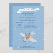 ボーイベアパイロット飛行機ベビーシャワー招待状 招待状 (正面/裏面)