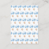 ボーイベアブルーバルーンベビーシャワーオムツラッフル エンクロージャーカード (裏面)