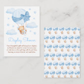 ボーイベアブルーバルーンベビーディスプレイシャワー エンクロージャーカード (正面/裏面)