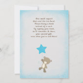 ボーイベア我々は真摯に待つことができ赤ちゃんシャワー招待状 案内状 (裏面)