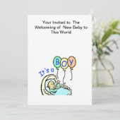 ボーイベイビーシャワー招待状 招待状 (スタンド正面)