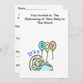 ボーイベイビーシャワー招待状 招待状 (正面/裏面)