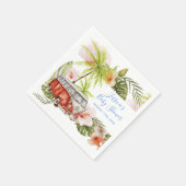 ボーイベビーサーフボードトロピカルビーチシャワーナプキンス スタンダードカクテルナプキン (角)