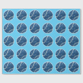 ボーイベビーシャワーをテーマにしたテニスボールブルー ラッピングペーパー (フラット)