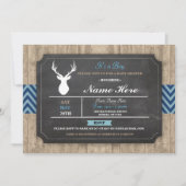 ボーイベビーシャワーチョークア素朴ントラースタン招待状 招待状 (正面)