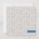 ボーイベビーシャワーハートゾウレトロ モダン 招待状 (裏面)