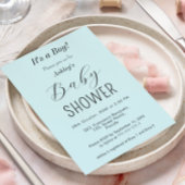 ボーイベビーシャワーブルーエレガント招待状 招待状