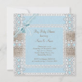 ボーイベビーシャワーブルーパールボウレースヴィンテージ2 招待状 (裏面)