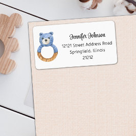 ボーイベビーシャワーブルーベア差出人住所 ラベル