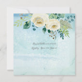 ボーイベビーシャワーブルーnホワイトローゼリーフリース 招待状 (裏面)