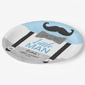 ボーイベビーシャワーベビーグレーの小男性テーマ ペーパープレート (アングル)