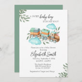 ボーイベビーシャワー招待状テンプレート 招待状 (正面/裏面)