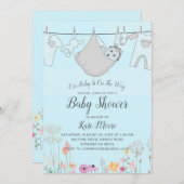 ボーイベビーシャワー招待状 |ベビーバンドル 招待状 (正面/裏面)