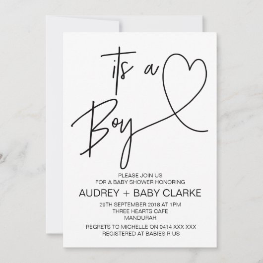 ボーイベビーシャワー招待状 招待状 (正面)