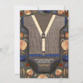 ボーイベビーシャワー秋パンプキンバ素朴ラップウッド 招待状 (裏面)