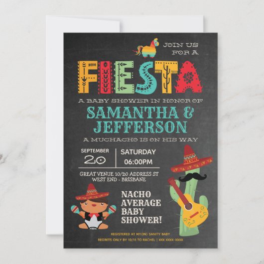 ボーイベビーマリアチメキシコベビーシャワー招待状 招待状 (正面)