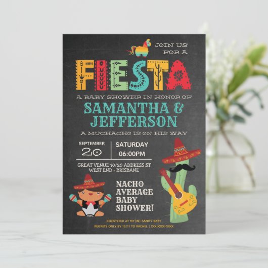 ボーイベビーマリアチメキシコベビーシャワー招待状 招待状 (スタンド正面)